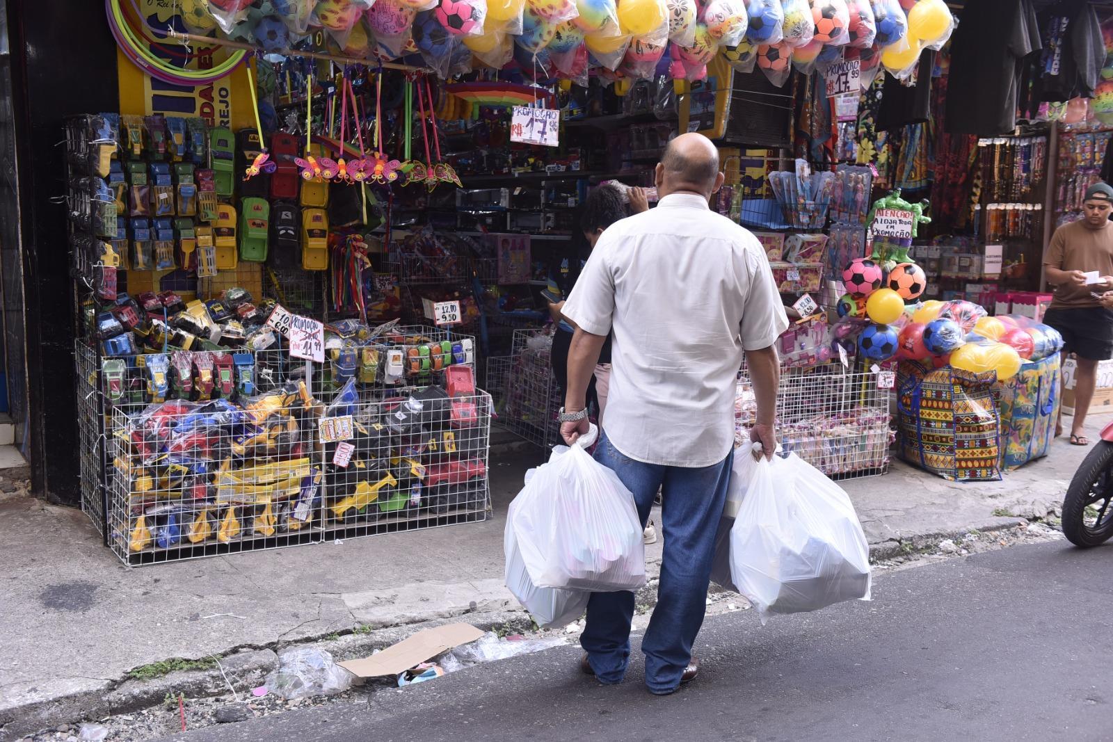 Loja de brinquedos na região do comércio, em Belém